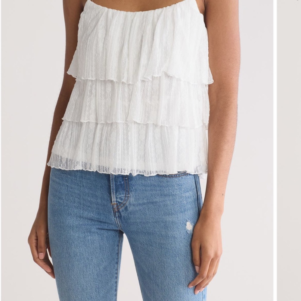 Lush White Layered Tank Top